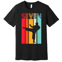 7th Birthday Gift Karate Retro Taekwondo Martial Premium T-Shirt