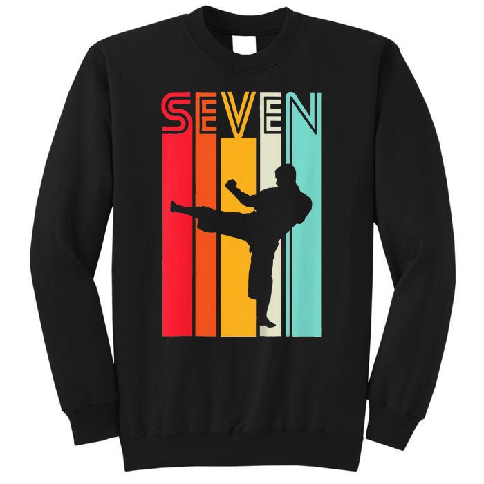 7th Birthday Gift Karate Retro Taekwondo Martial Tall Sweatshirt