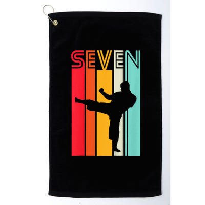 7th Birthday Gift Karate Retro Taekwondo Martial Platinum Collection Golf Towel