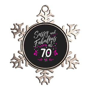 70th Birthday Gift Sassy & Fabulous 70 Year Old Tee Metallic Star Ornament