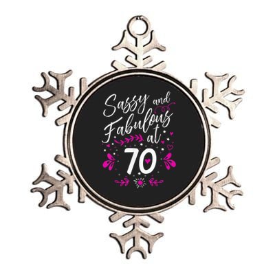 70th Birthday Gift Sassy & Fabulous 70 Year Old Tee Metallic Star Ornament