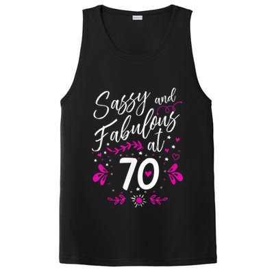 70th Birthday Gift Sassy & Fabulous 70 Year Old Tee PosiCharge Competitor Tank