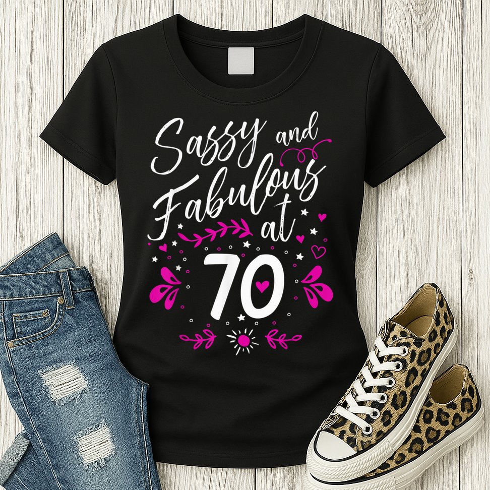 70th Birthday Gift Sassy & Fabulous 70 Year Old Tee Womens T-Shirt