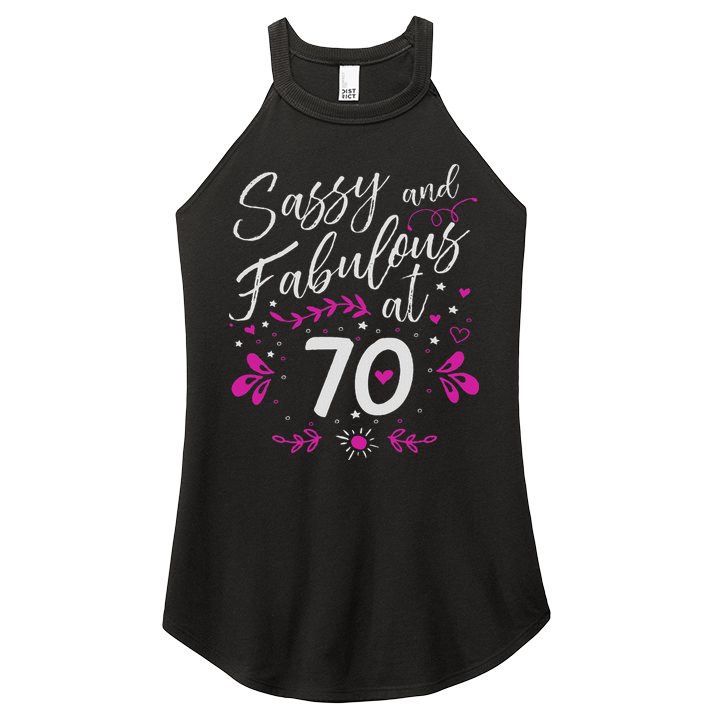 70th Birthday Gift Sassy & Fabulous 70 Year Old Women's Perfect Tri Rocker Tank