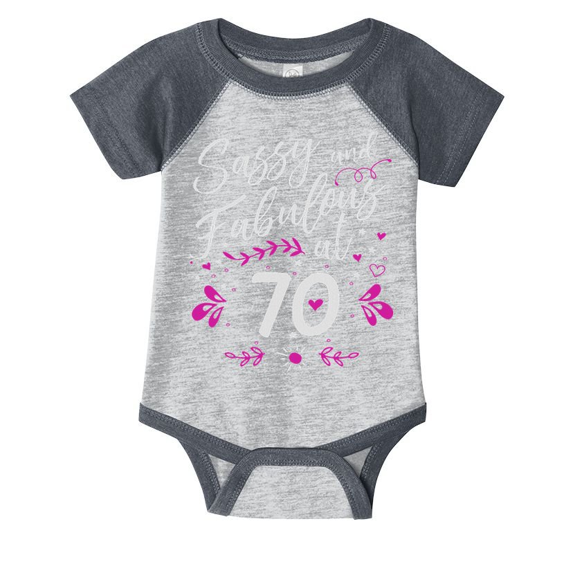 70th Birthday Gift Sassy & Fabulous 70 Year Old Infant Baby Jersey Bodysuit
