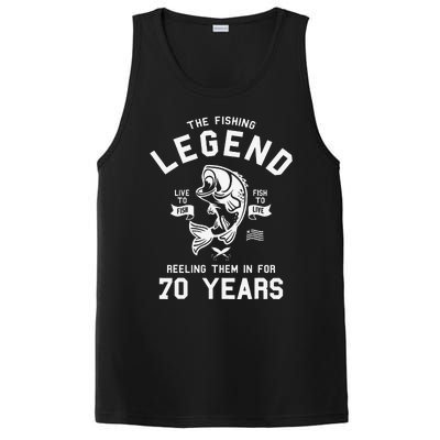 70th Birthday Gift The Fishing Legend 70 Years Fisherman PosiCharge Competitor Tank