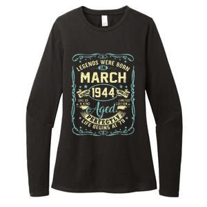 79th Birthday Gift 79 Years Old Legends Born March 1944 Womens CVC Long Sleeve Shirt