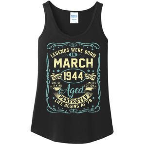 79th Birthday Gift 79 Years Old Legends Born March 1944 Ladies Essential Tank