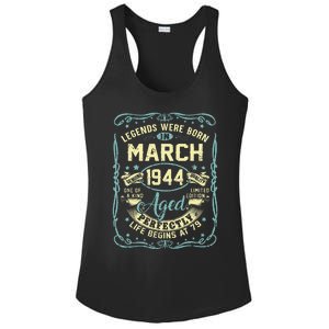 79th Birthday Gift 79 Years Old Legends Born March 1944 Ladies PosiCharge Competitor Racerback Tank