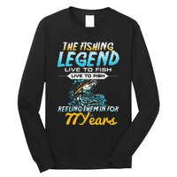 77th Birthday Gift The Fishing Legend 77 Years Fisherman Long Sleeve Shirt