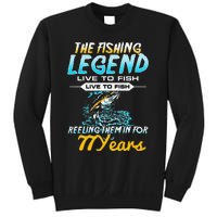 77th Birthday Gift The Fishing Legend 77 Years Fisherman Sweatshirt