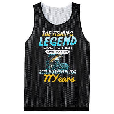 77th Birthday Gift The Fishing Legend 77 Years Fisherman Mesh Reversible Basketball Jersey Tank