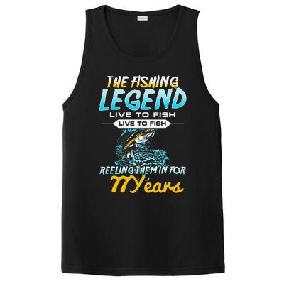 77th Birthday Gift The Fishing Legend 77 Years Fisherman PosiCharge Competitor Tank