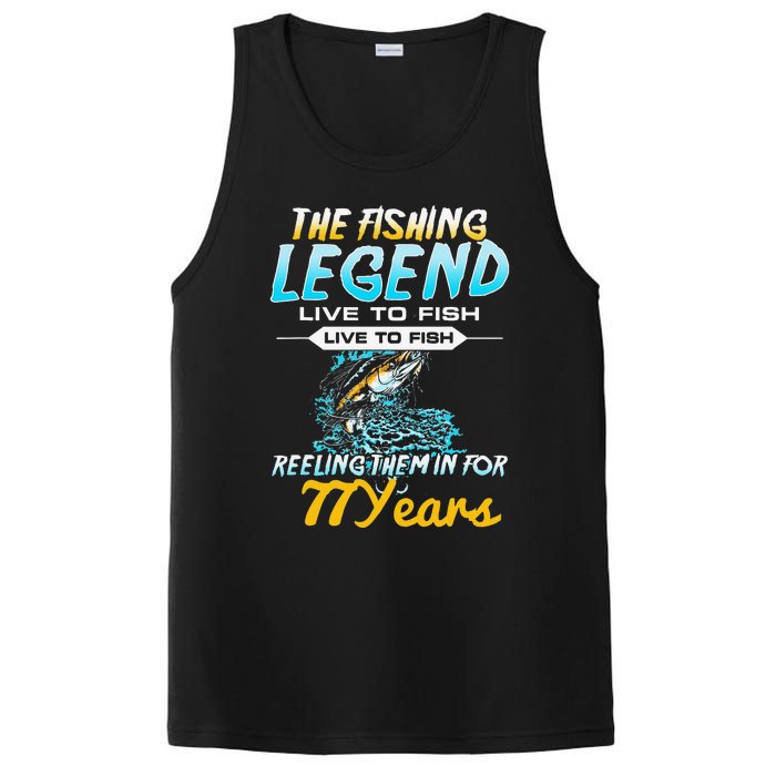 77th Birthday Gift The Fishing Legend 77 Years Fisherman PosiCharge Competitor Tank