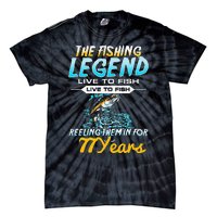 77th Birthday Gift The Fishing Legend 77 Years Fisherman Tie-Dye T-Shirt