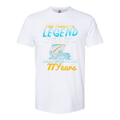 77th Birthday Gift The Fishing Legend 77 Years Fisherman Softstyle CVC T-Shirt