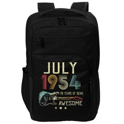 70th Birthday Guitar Lover Vintage July 1954 70 Year Old Impact Tech Backpack