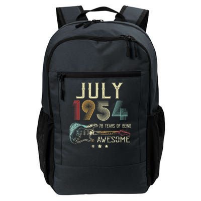 70th Birthday Guitar Lover Vintage July 1954 70 Year Old Daily Commute Backpack