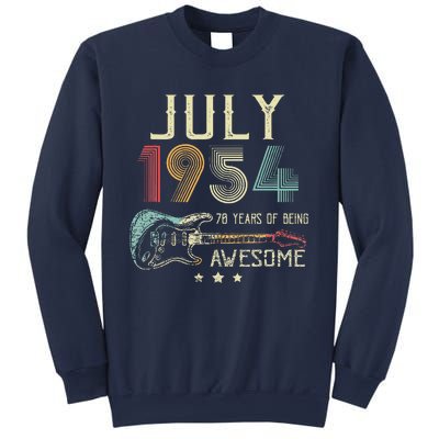 70th Birthday Guitar Lover Vintage July 1954 70 Year Old Sweatshirt