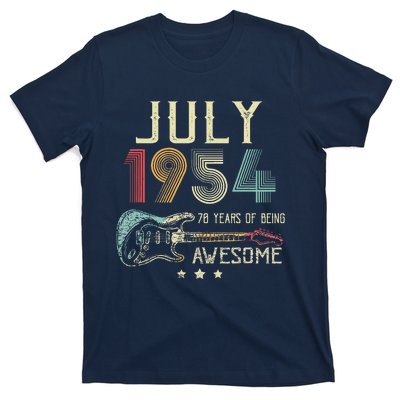 70th Birthday Guitar Lover Vintage July 1954 70 Year Old T-Shirt