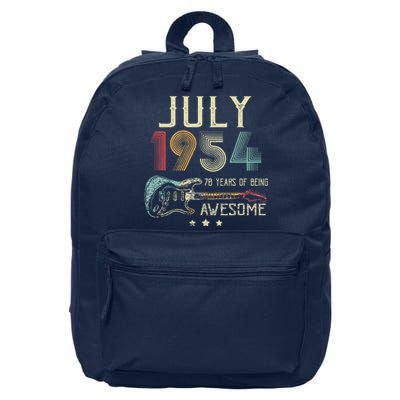 70th Birthday Guitar Lover Vintage July 1954 70 Year Old 16 in Basic Backpack