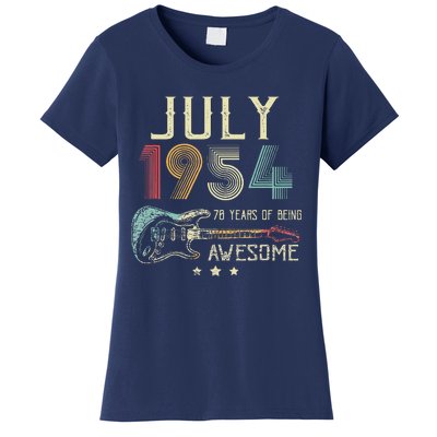 70th Birthday Guitar Lover Vintage July 1954 70 Year Old Women's T-Shirt