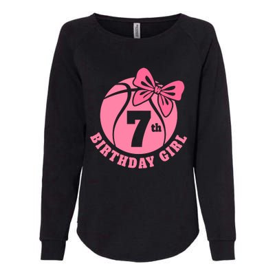 7th Birthday Girl Gift For Basketball Birthday Womens California Wash Sweatshirt