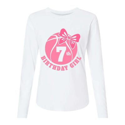 7th Birthday Girl Gift For Basketball Birthday Womens Cotton Relaxed Long Sleeve T-Shirt