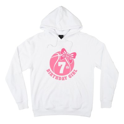 7th Birthday Girl Gift For Basketball Birthday Hoodie