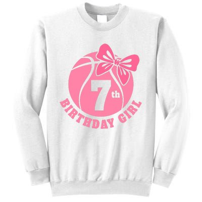 7th Birthday Girl Gift For Basketball Birthday Sweatshirt