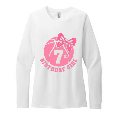 7th Birthday Girl Gift For Basketball Birthday Womens CVC Long Sleeve Shirt