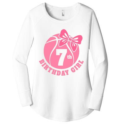 7th Birthday Girl Gift For Basketball Birthday Women's Perfect Tri Tunic Long Sleeve Shirt