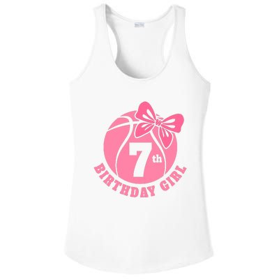 7th Birthday Girl Gift For Basketball Birthday Ladies PosiCharge Competitor Racerback Tank