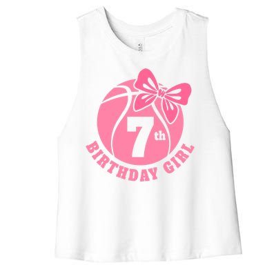 7th Birthday Girl Gift For Basketball Birthday Women's Racerback Cropped Tank