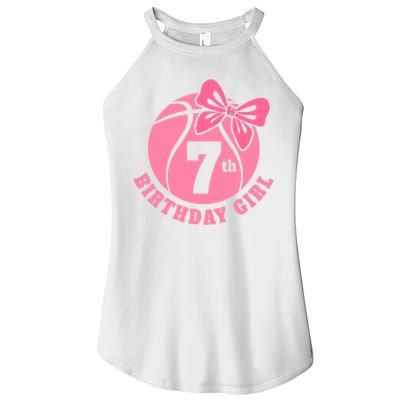 7th Birthday Girl Gift For Basketball Birthday Women's Perfect Tri Rocker Tank