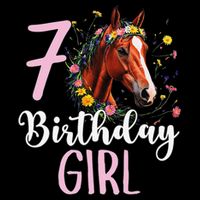 7th Birthday Horse Wildflowers 7 Years Old Birthday Girl Gift Doggie Tank