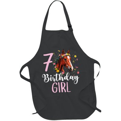 7th Birthday Horse Wildflowers 7 Years Old Birthday Girl Gift Apron