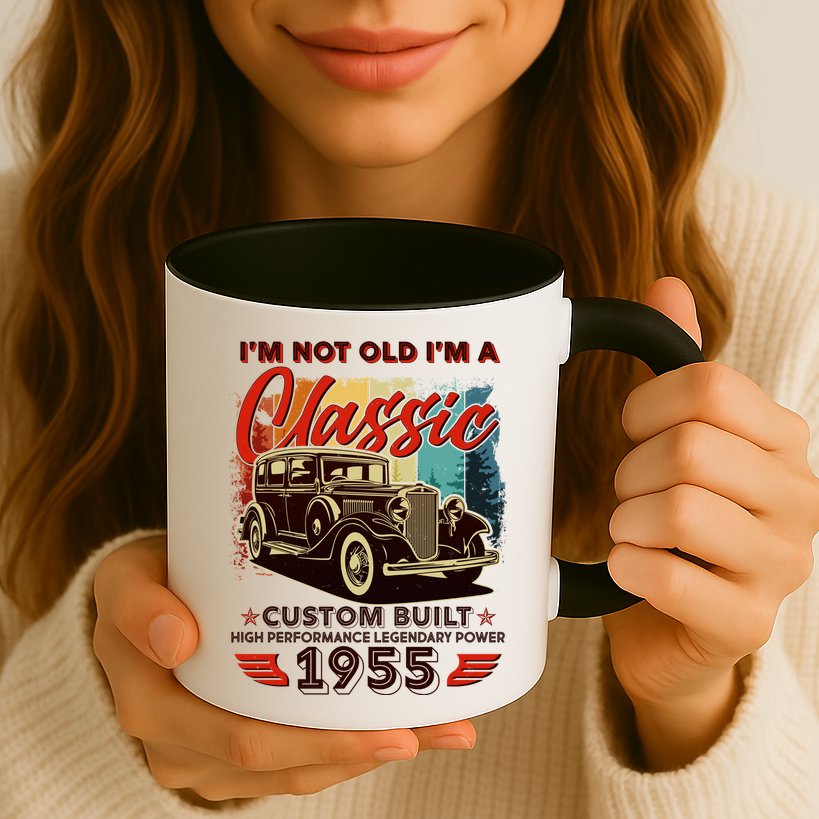 70th Birthday Im Not Old Im A Classic 1955 Custom Built Mug