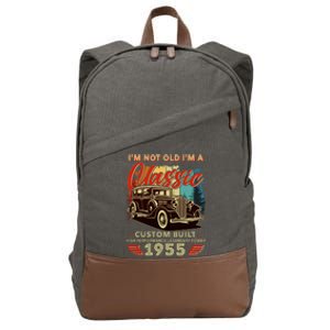 70th Birthday Im Not Old Im A Classic 1955 Custom Built Cotton Canvas Backpack