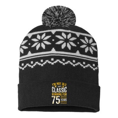 75th Birthday I 75 Year Old Classic USA-Made Snowflake Beanie