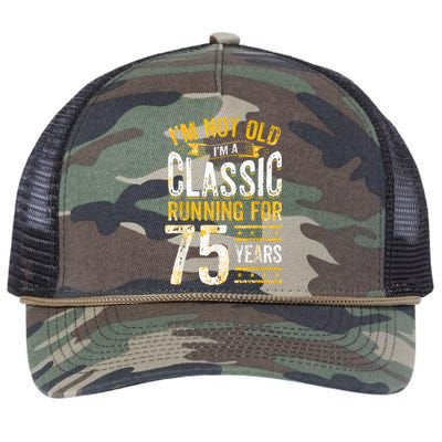 75th Birthday I 75 Year Old Classic Retro Rope Trucker Hat Cap