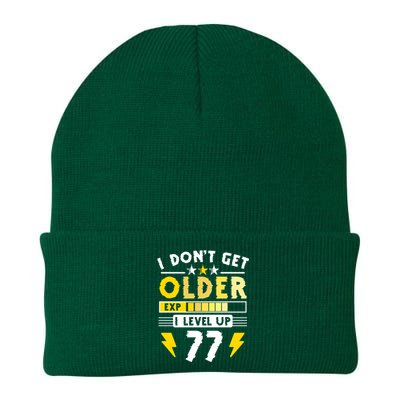 77th Birthday I Dont Get Older I Level Up 77 Years Gift Knit Cap Winter Beanie