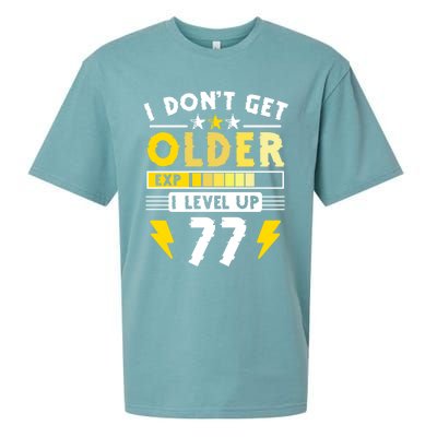 77th Birthday I Dont Get Older I Level Up 77 Years Gift Sueded Cloud Jersey T-Shirt