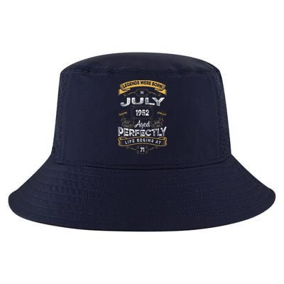 71th Birthday Legends Were Born In July 1952 Cool Comfort Performance Bucket Hat