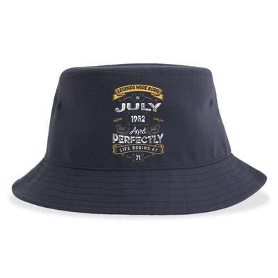 71th Birthday Legends Were Born In July 1952 Sustainable Bucket Hat