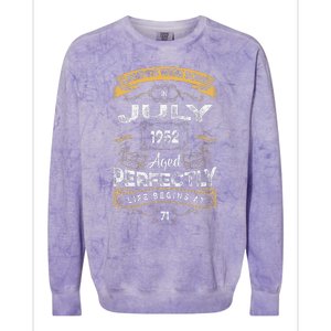 71th Birthday Legends Were Born In July 1952 Colorblast Crewneck Sweatshirt