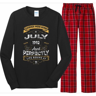 71th Birthday Legends Were Born In July 1952 Long Sleeve Pajama Set