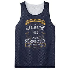 71th Birthday Legends Were Born In July 1952 Mesh Reversible Basketball Jersey Tank