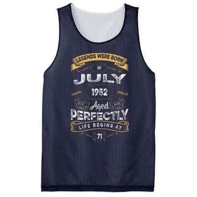 71th Birthday Legends Were Born In July 1952 Mesh Reversible Basketball Jersey Tank