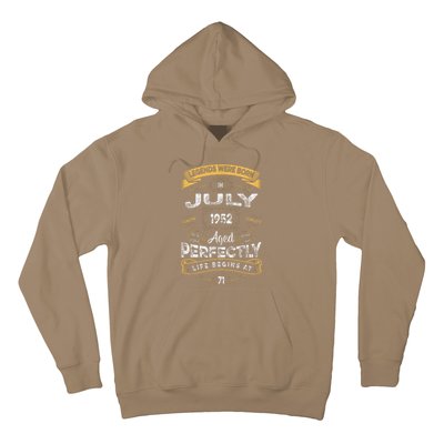 71th Birthday Legends Were Born In July 1952 Hoodie